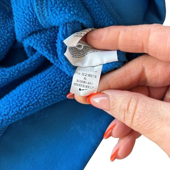 Nike Therma Fit Active Hoodie Pullover Sweatshirt Football Logo Blue Gray XL - Picture 7 of 11